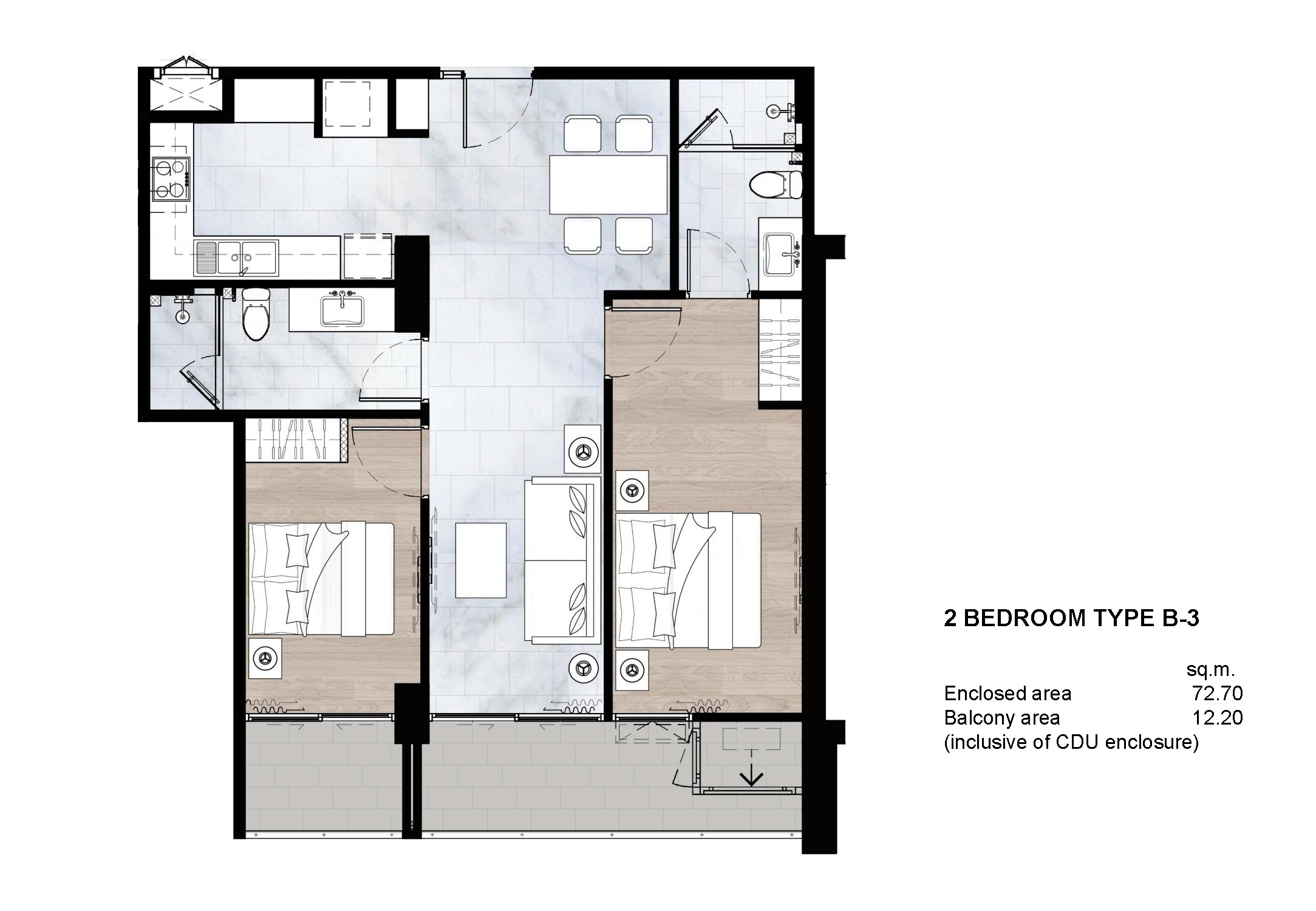 North park condominium Phnom Penh - Floor plan - 13