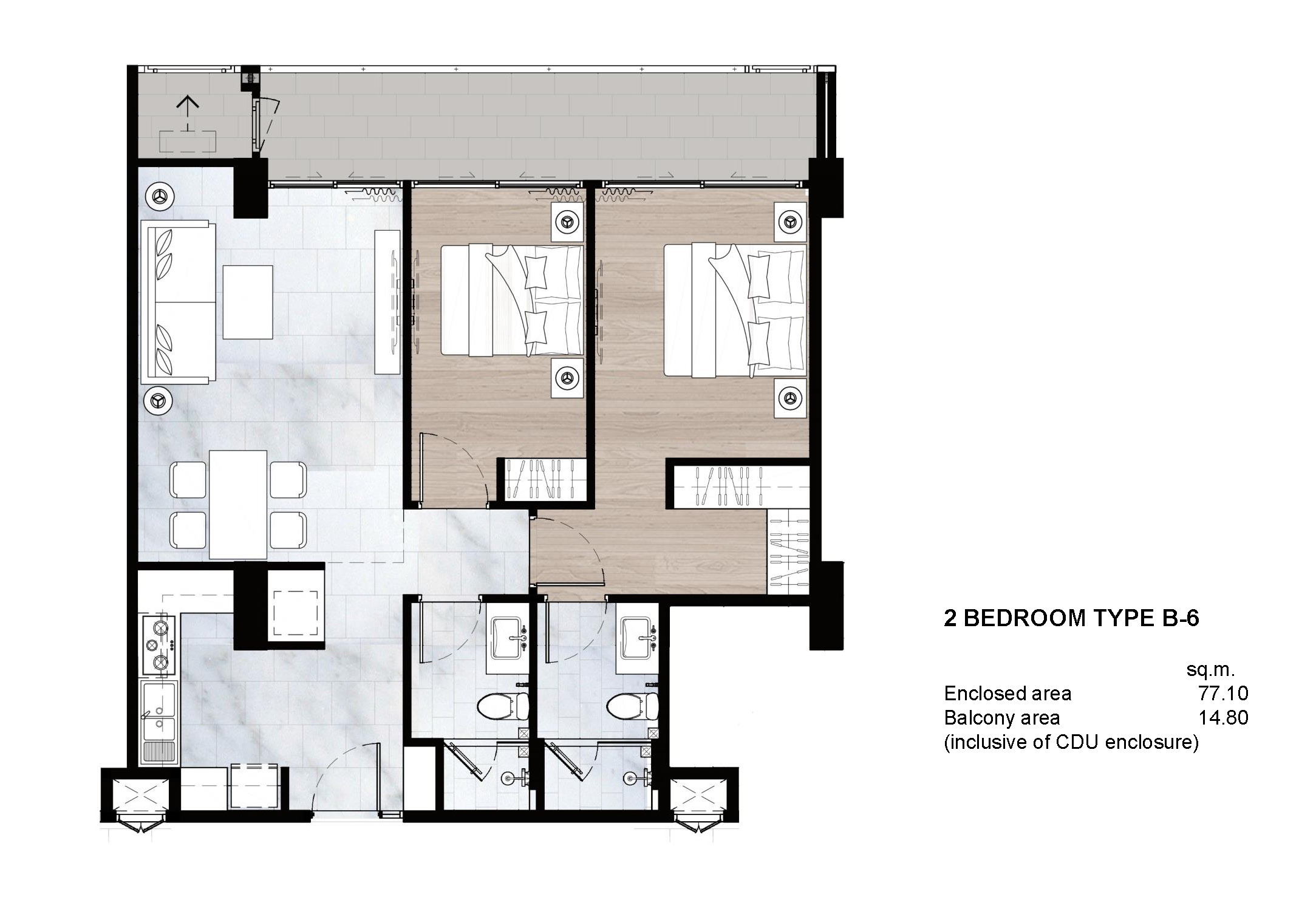 North park condominium Phnom Penh - Floor plan - 16